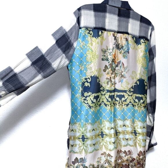 ARATTA SILENT JOURNEY Plaid Floral Button Shirt S - Picture 7 of 10